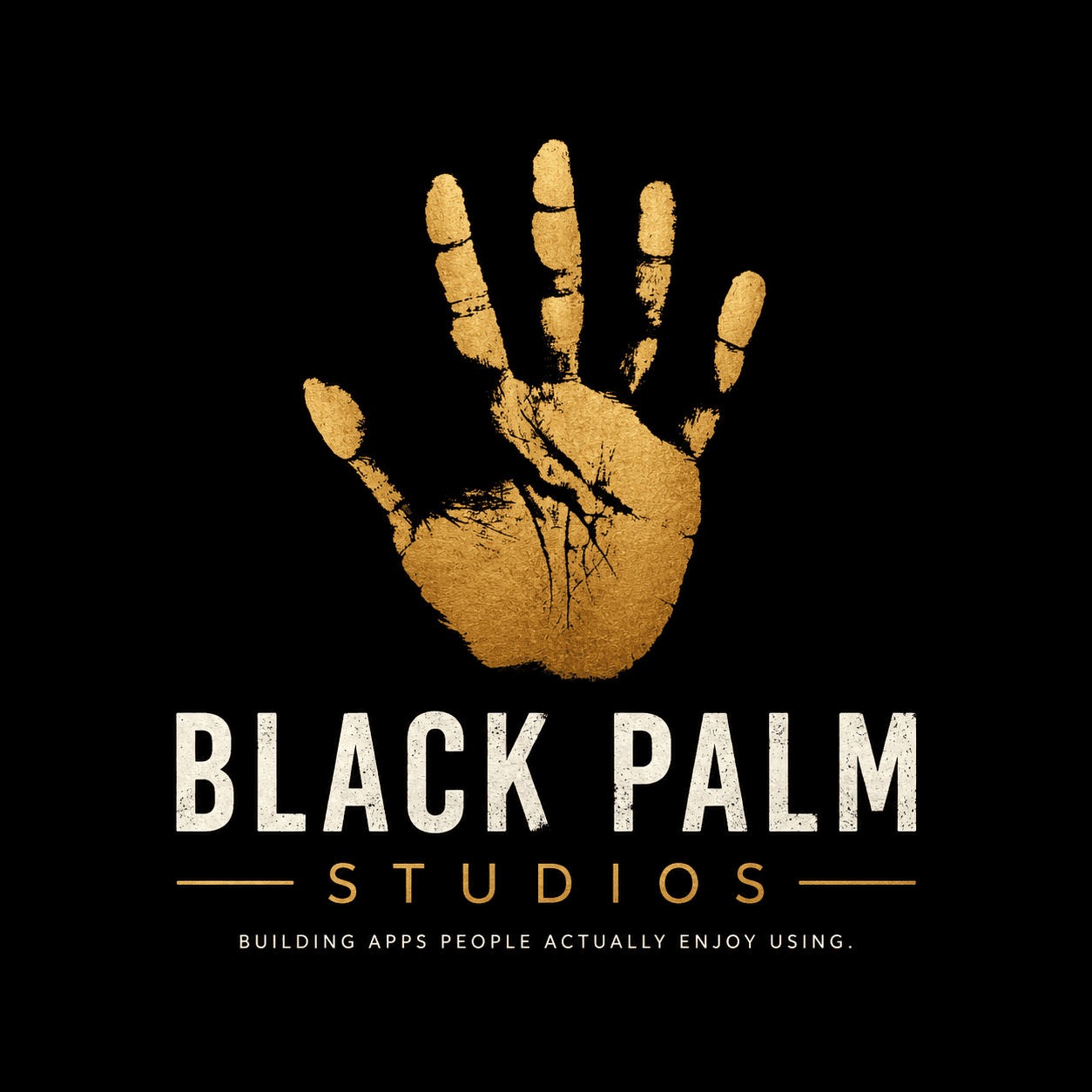 Black Palm Studios gold handprint logo