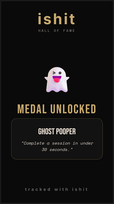 iShit Ghost Pooper medal share card