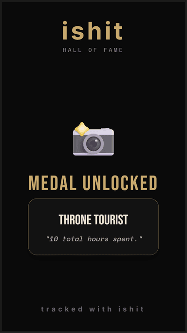 iShit Throne Tourist medal share card